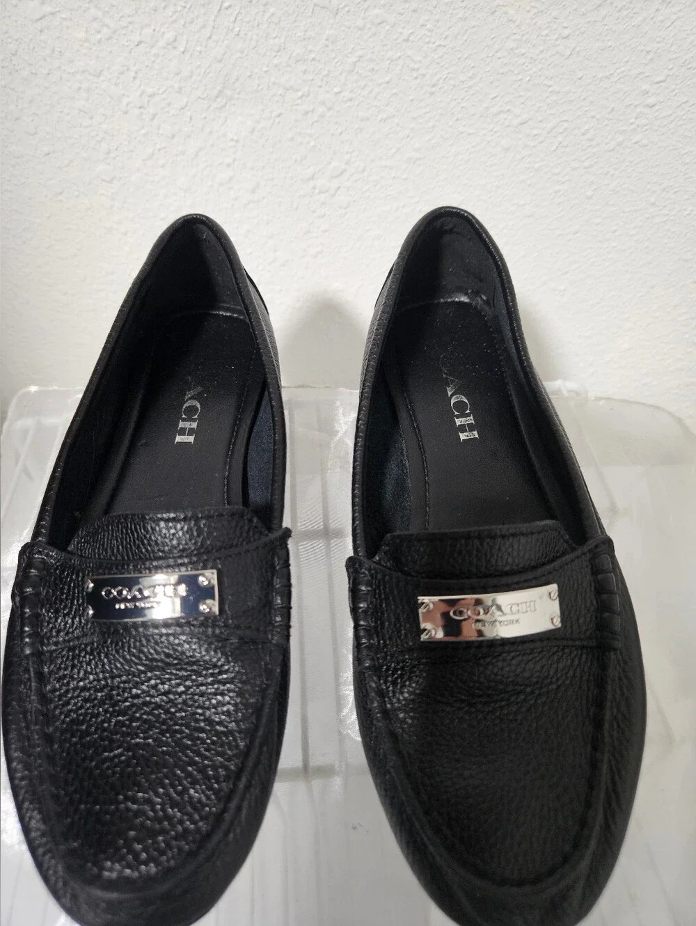 Coach Black Leather Driving Loafers